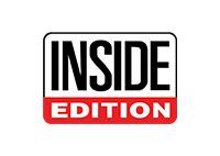 Inside Edition logo with bold black and white text above a red banner