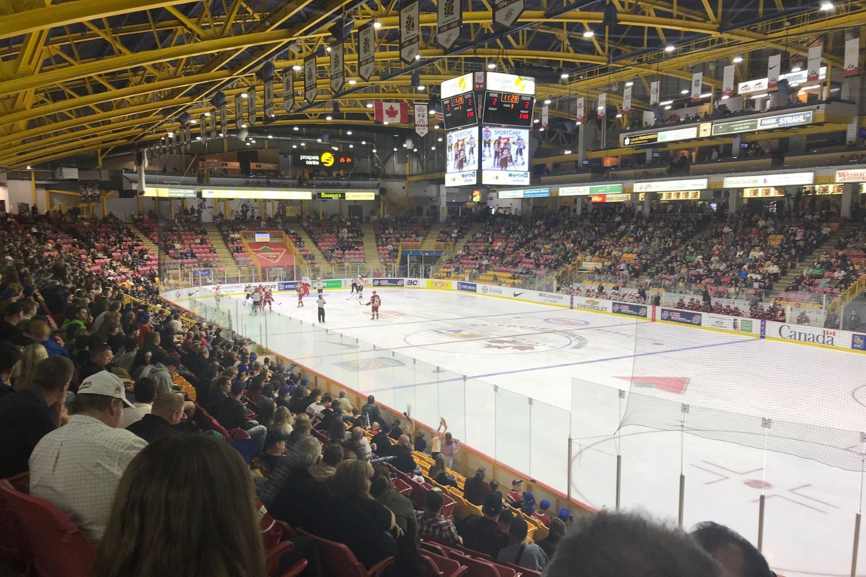 Chilliwack Coliseum during a Chilliwack Chiefs hockey game in Chilliwack, BC
