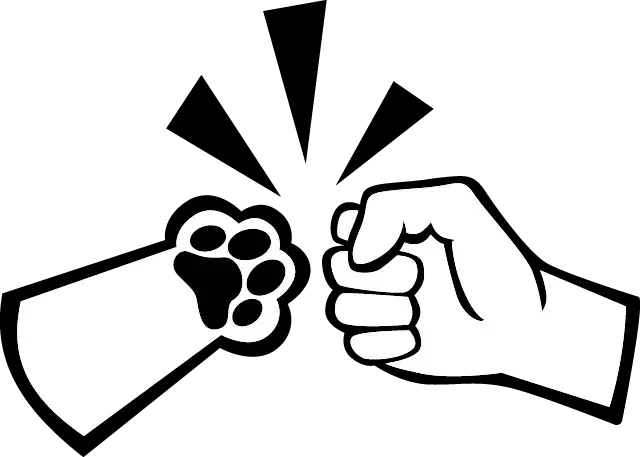 A black and white drawing of two hands giving each other a high five.
