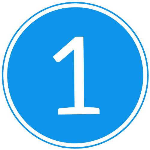 Blue circle with white