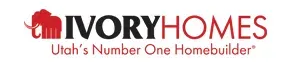 Logo for Ivory Homes: Red elephant graphic next to "IVORY HOMES," "Utah's Number One Homebuilder."
