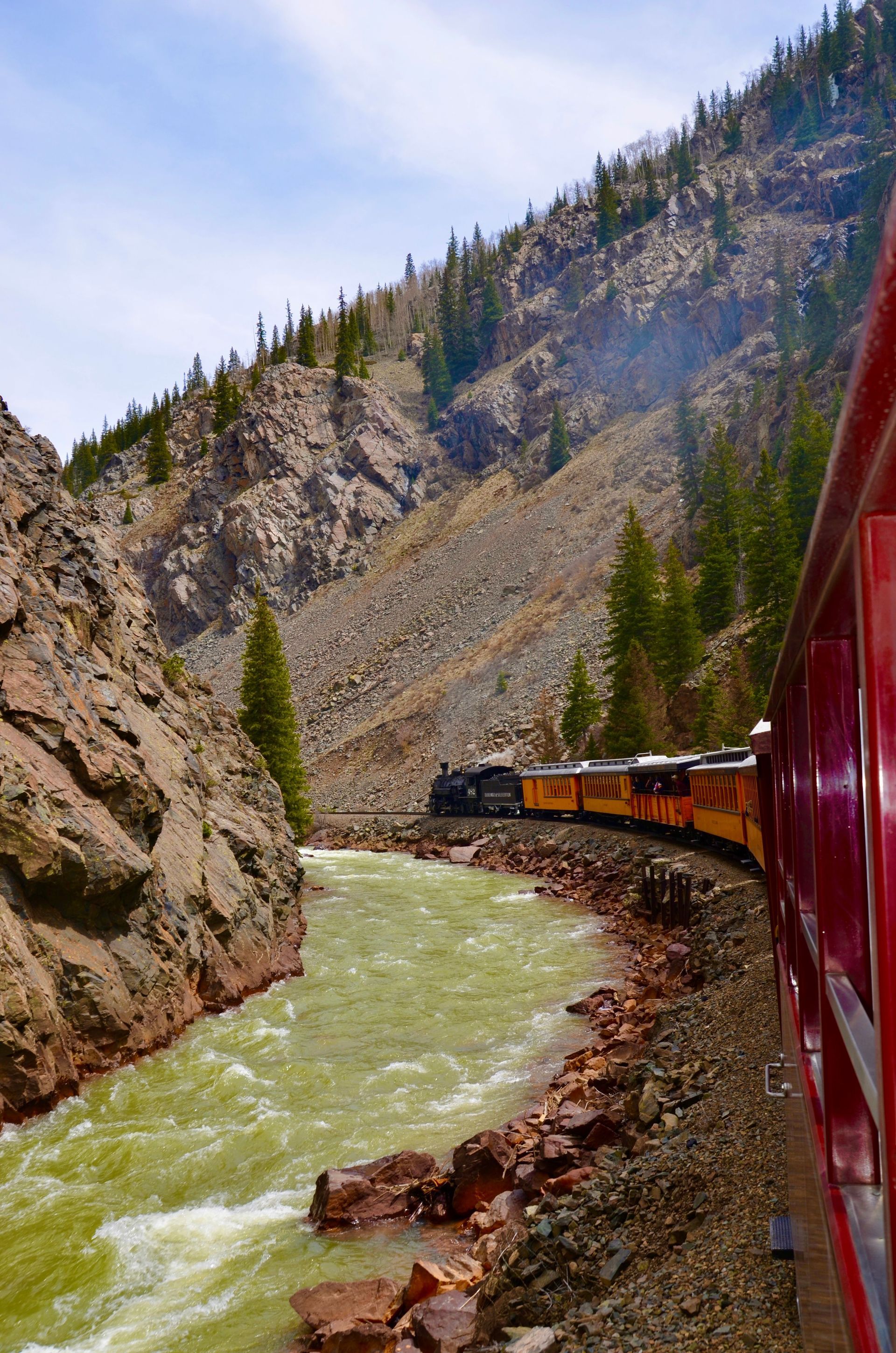 train next to Colorado River
