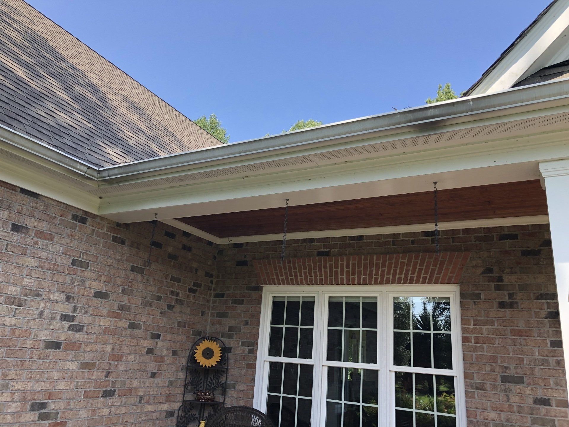 Gutter Before Removing The Leaves — Henrico, VA — Central Virginia Power Washing