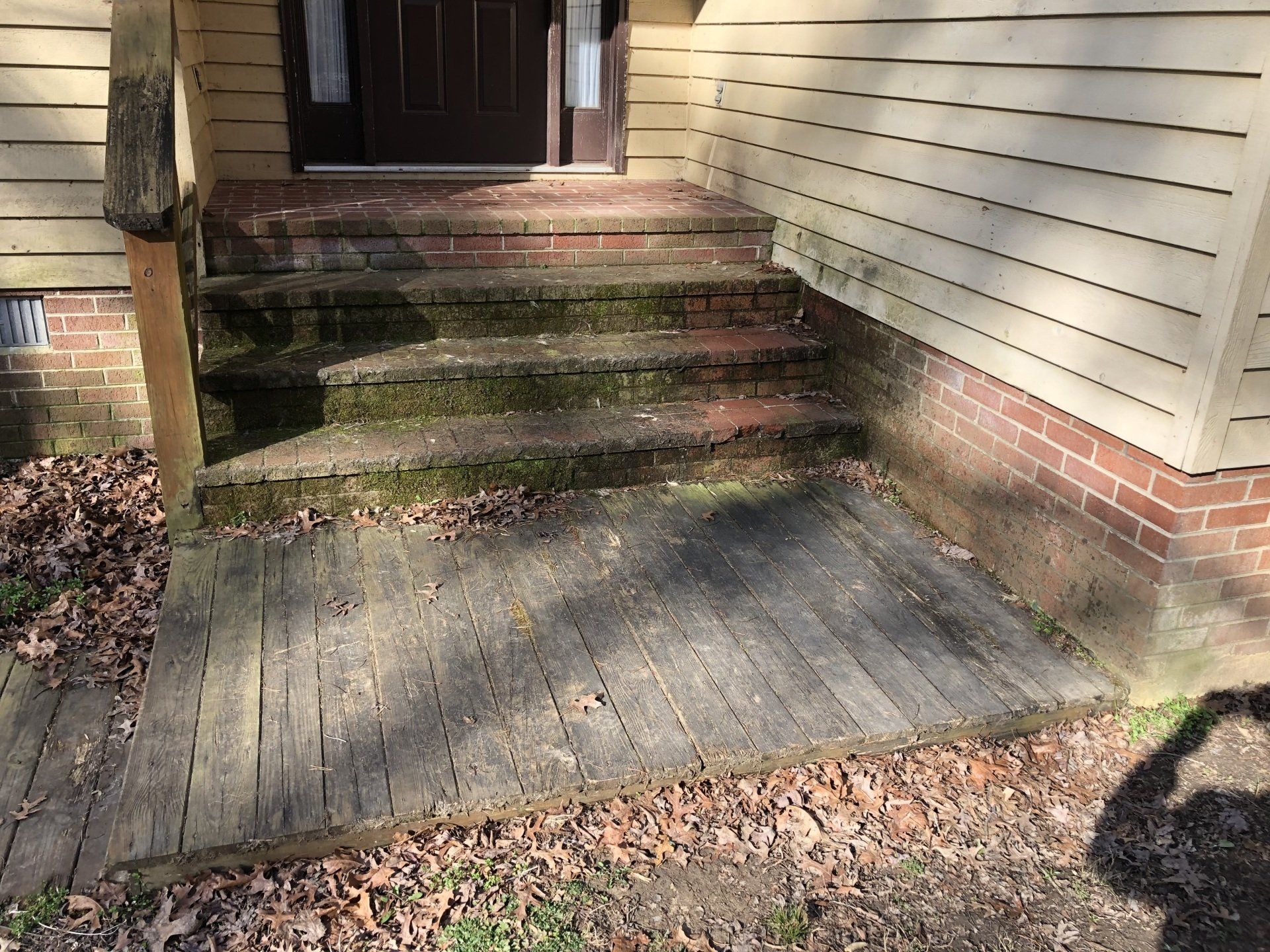 dirty old bricks stairs