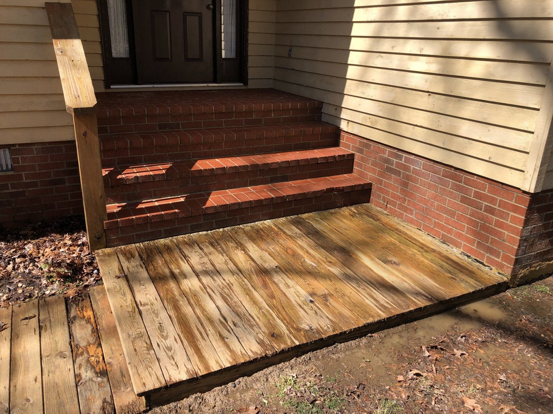 cleaned new look old bricks stairs