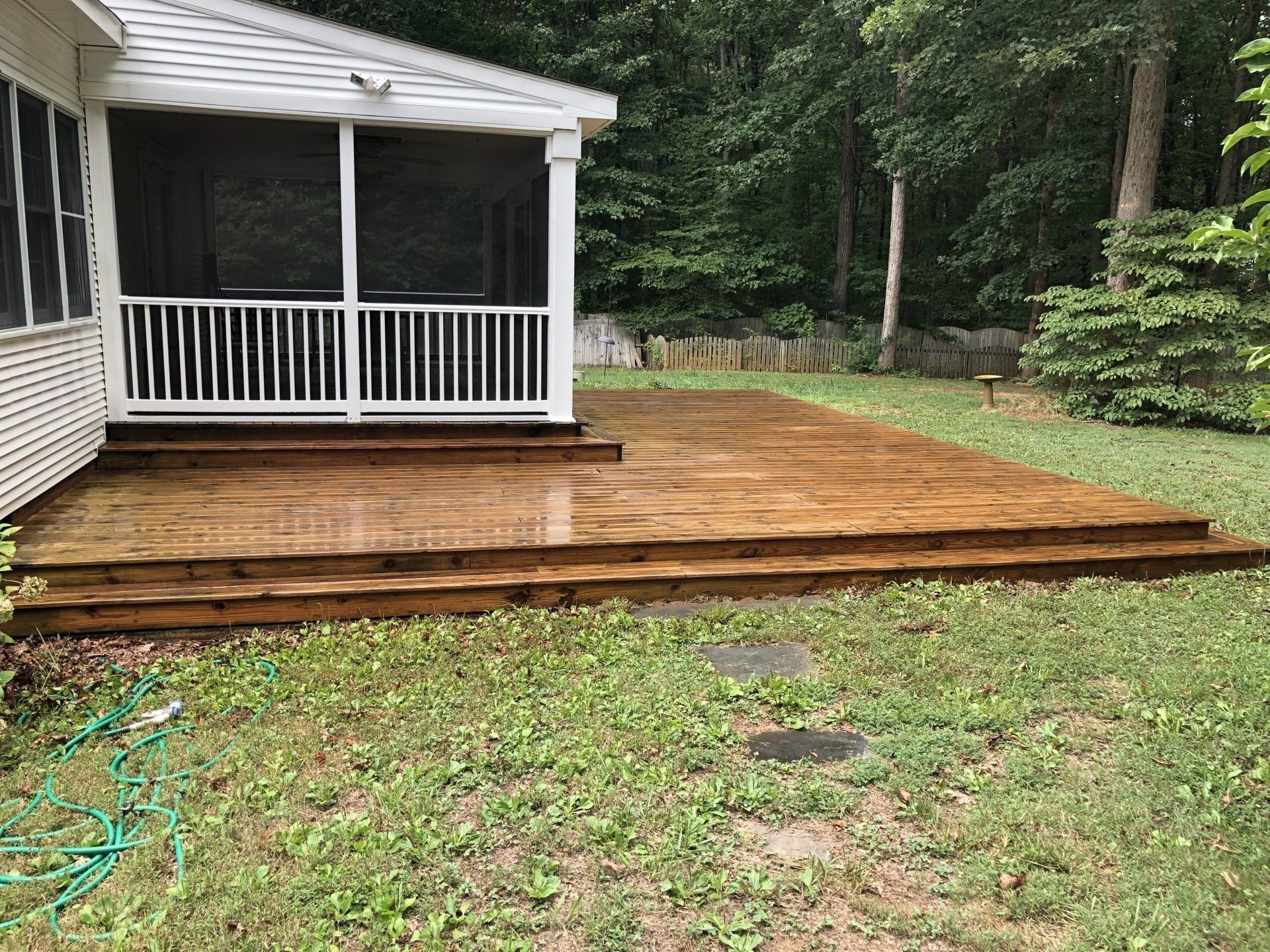 cleaned new look old wood balcony