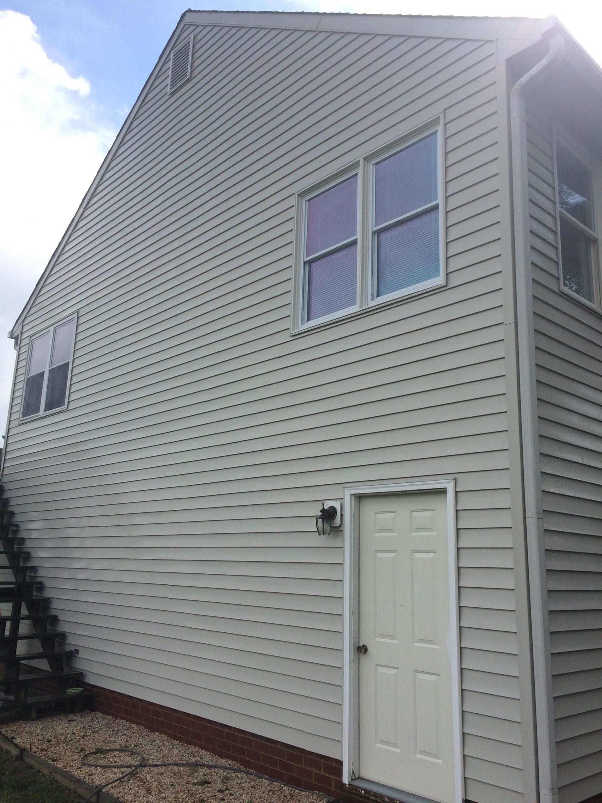 cleaned white tall house