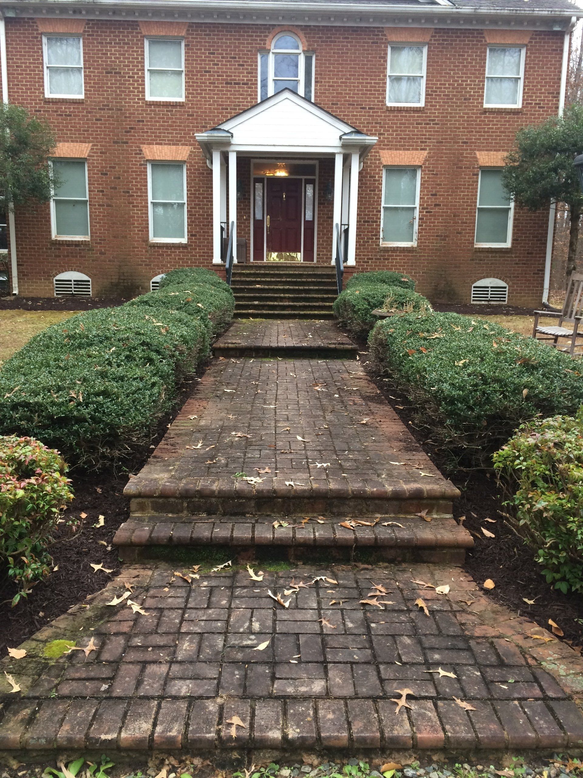 old dirty concrete path way to house