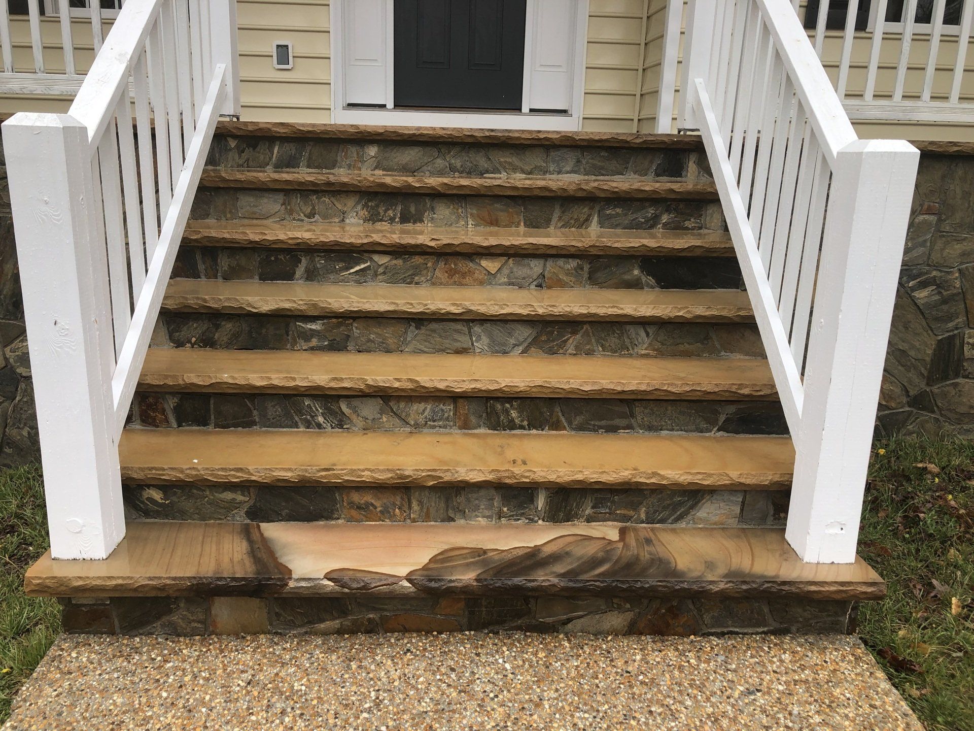 cleaned new look concrete stairs wooden like