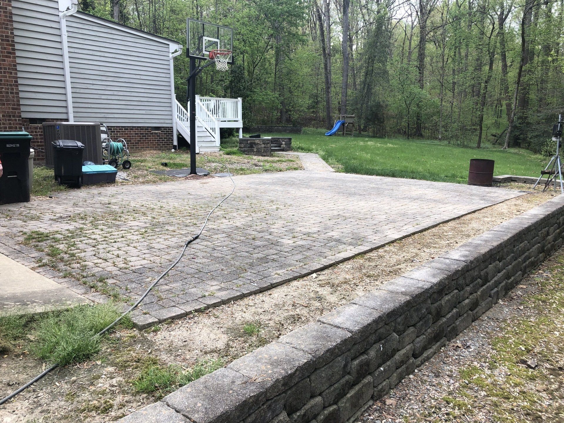 old dirty basketball  ball with concrete floor