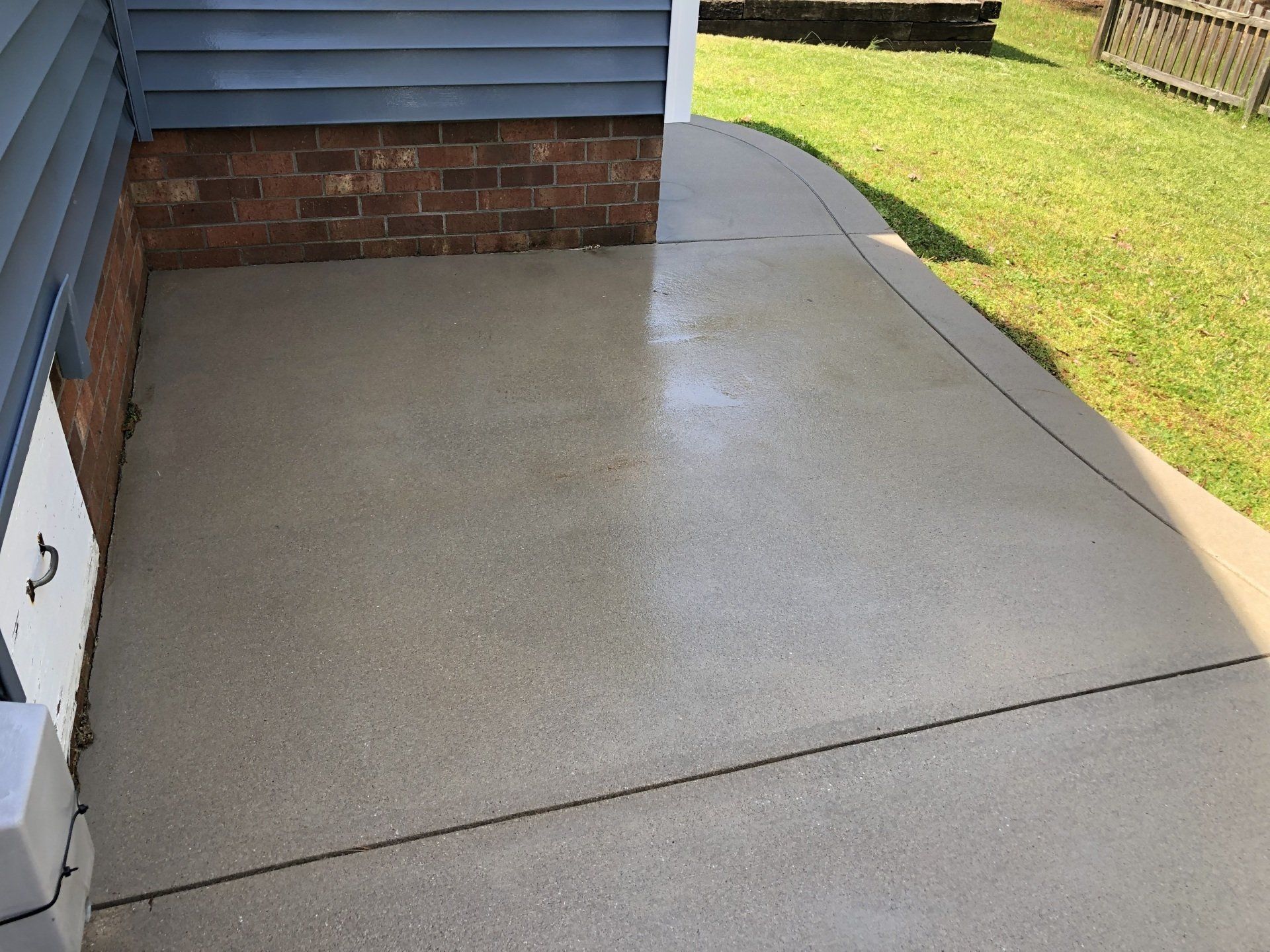 cleaned new look concrete floor without branches