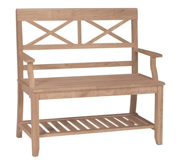 Double X-Back Bench with Storage — Rockville, MD — Zadia Furniture