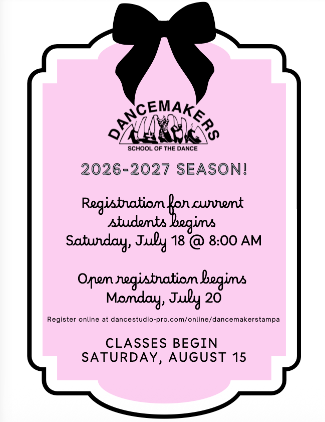 2026-27 Dancemakers Class schedule
