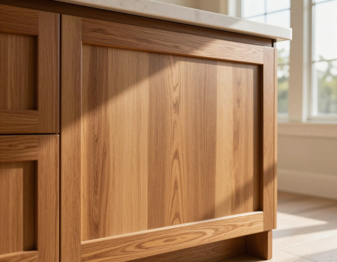 Wooden cabinet or nightstand in a sunlit room near a window