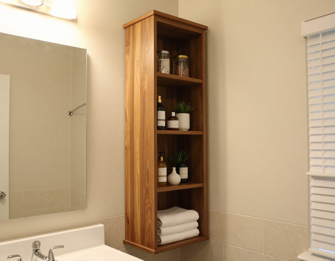 Bathroom storage tower cabinet installation DFW