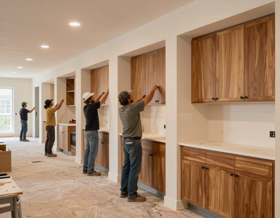 Wholesale contractor cabinet installation multi-unit DFW