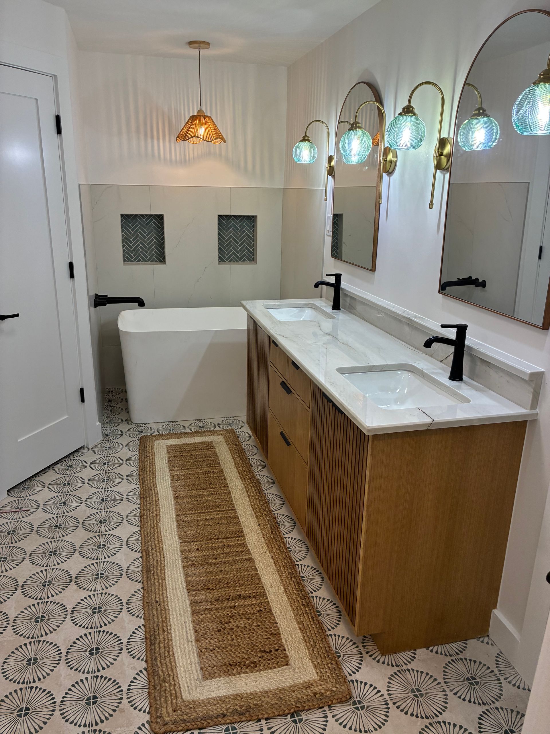 Bathroom cabinet door style samples in showroom