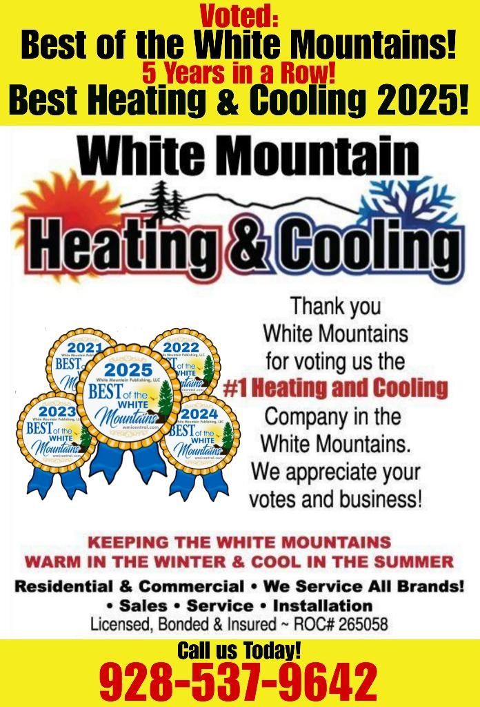 Voted #1 Heating & Cooling — Show Low, AZ — White Mountain Heating & Cooling Voted #1 Heating & Cooling — Show Low, AZ — White Mountain Heating & Cooling