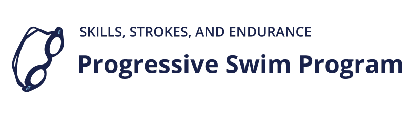 The logo for the progressive swim program shows a pair of glasses.
