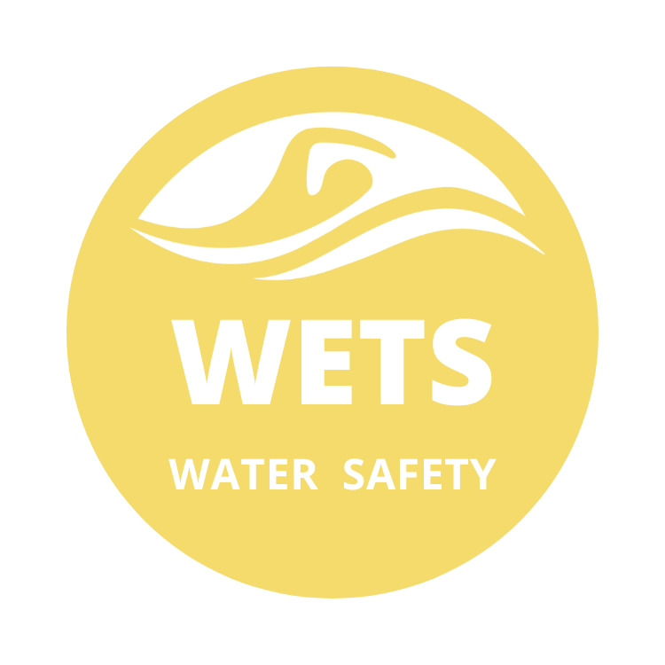 A yellow logo for wets water safety