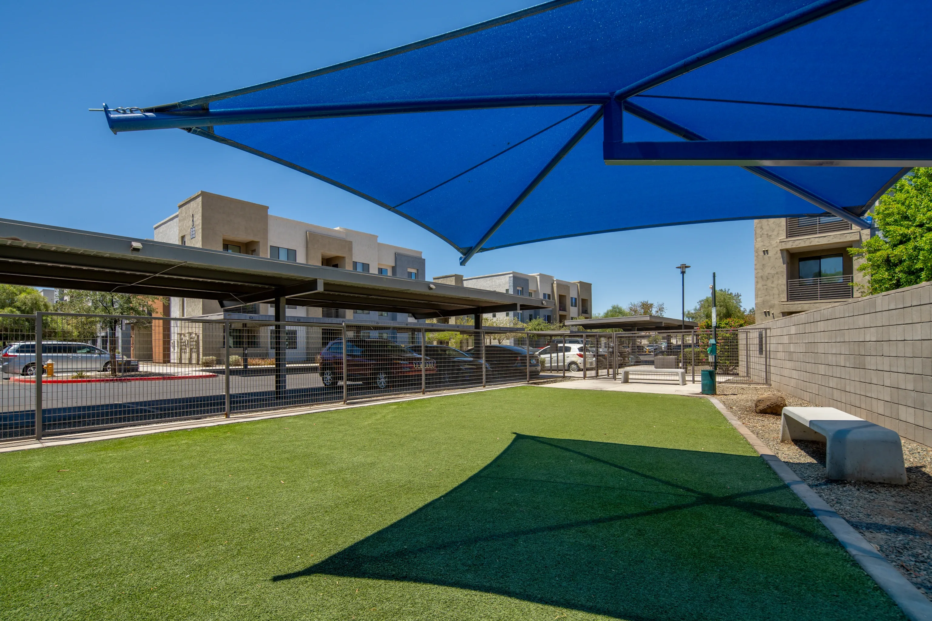 Enclosed dog exercise area at Parc South Mountain.
