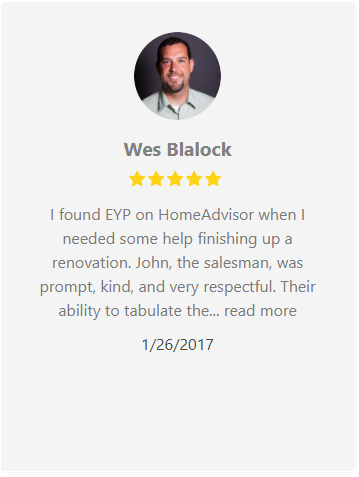 Wes Blalock's testimonial. A man in a circle with a positive review about John the salesman. Dated 1/26/2017.