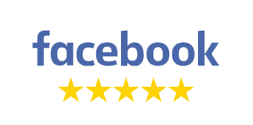 Facebook logo with four gold stars.