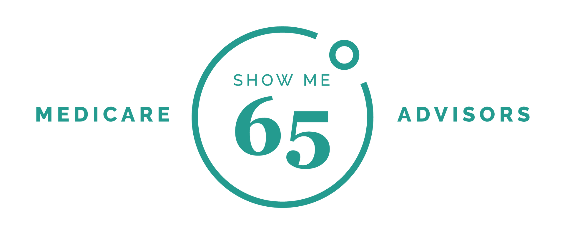 A logo for medicare 65 advisors showing a circle with the number 65 inside of it.