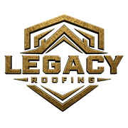 Legacy Roofing gold logo on black background