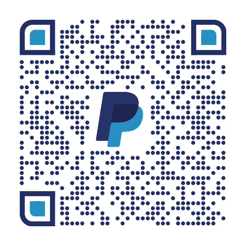 QR code featuring the PayPal logo.
