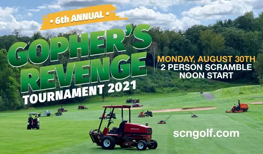 A poster for gopher 's revenge tournament 2021