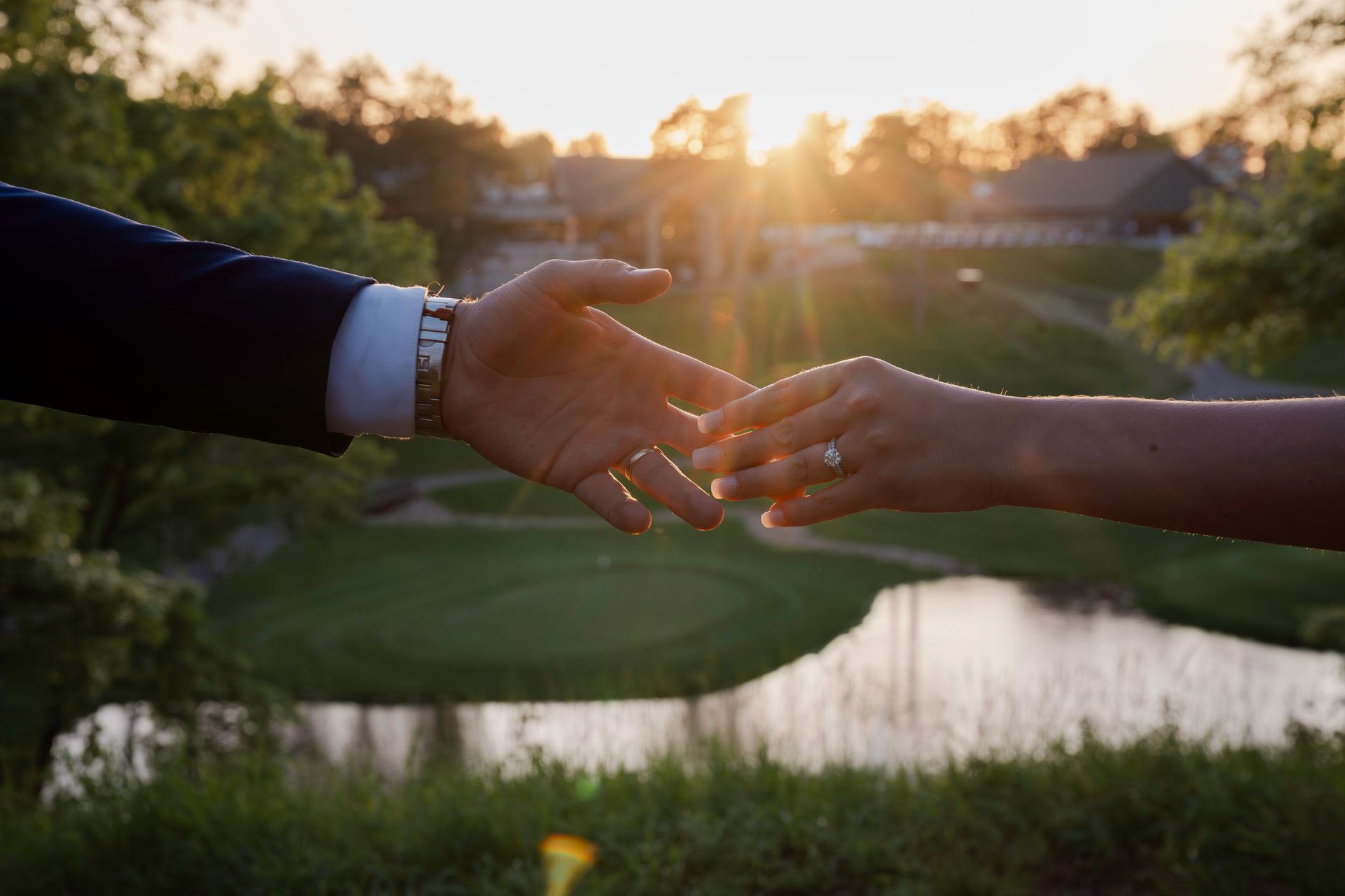 Stephanie and Eric holding hands