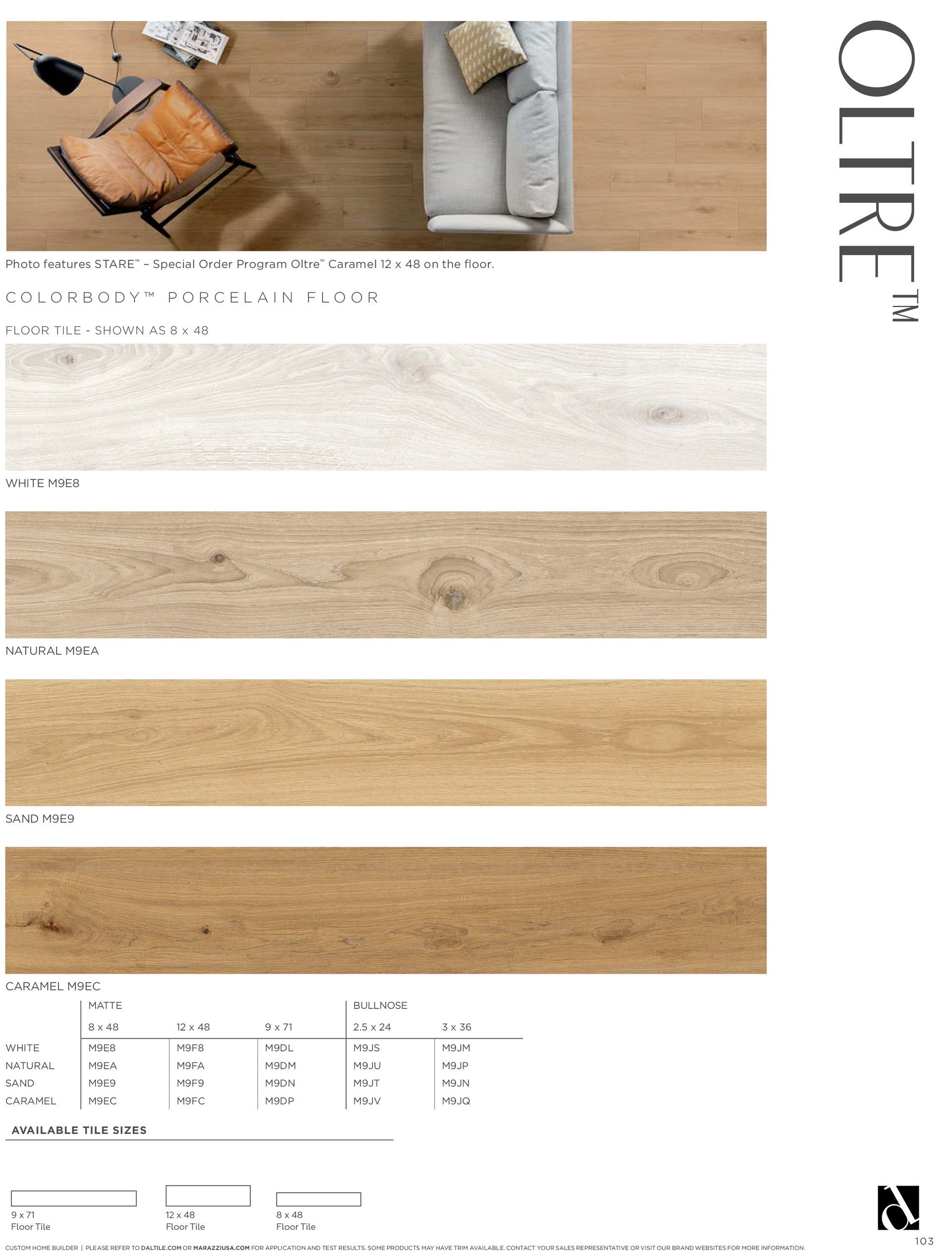 A brochure for a living room with a couch and a table.