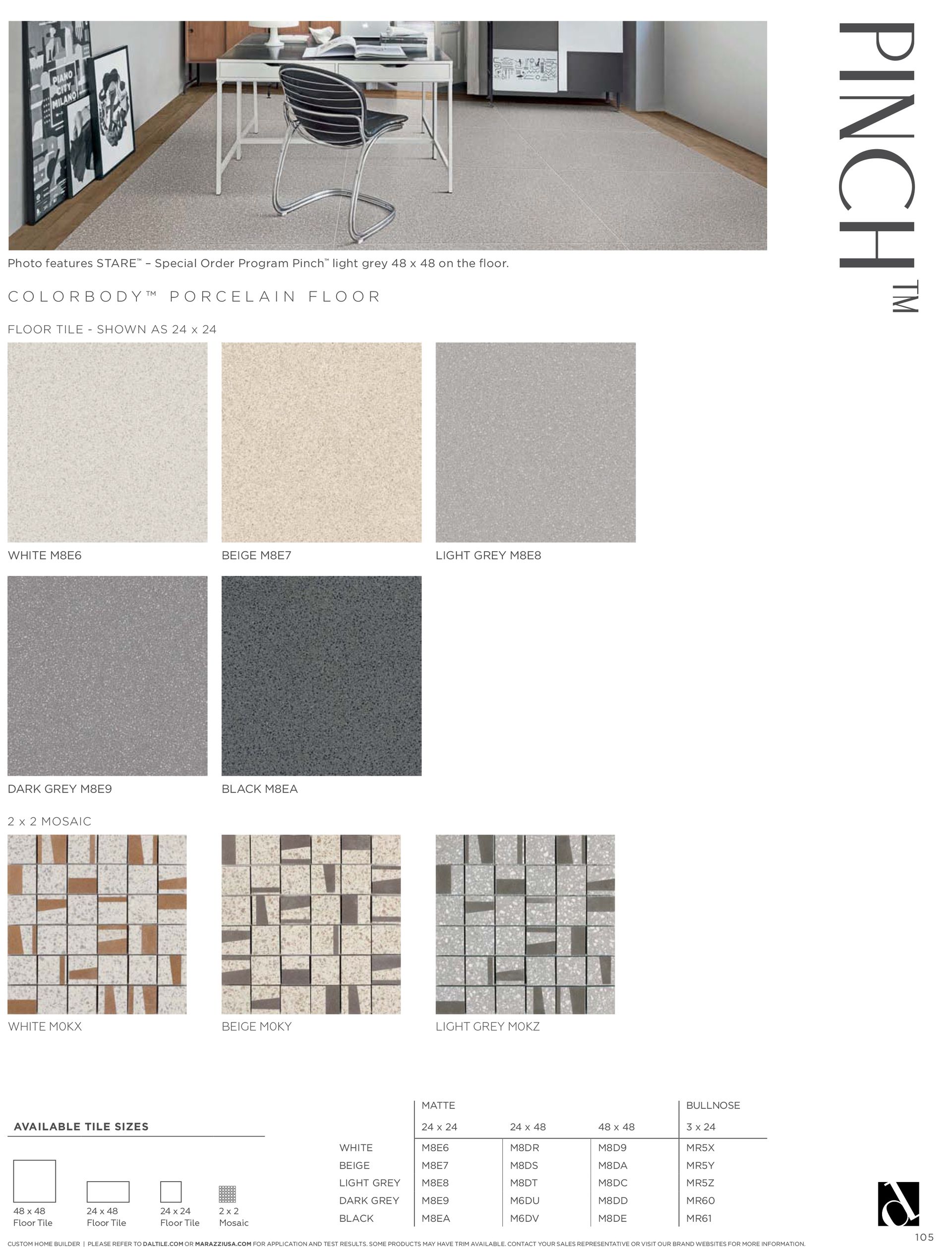 There are many different types of tiles on the floor.