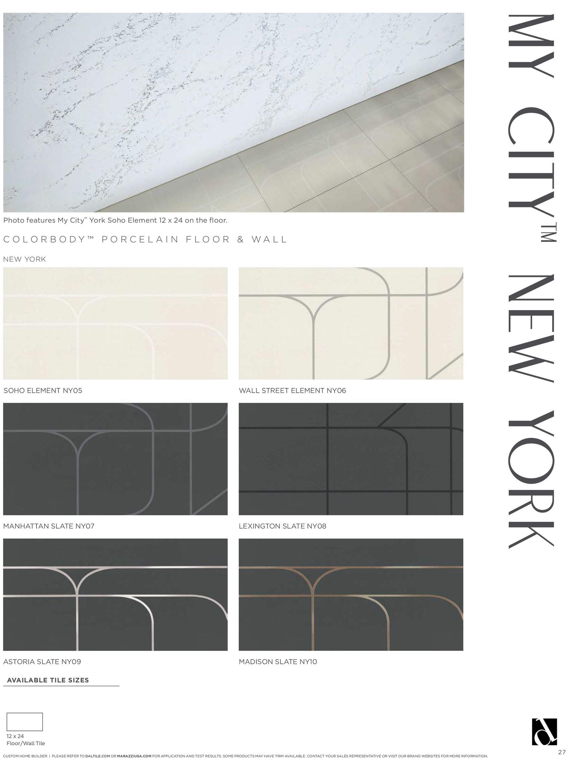 A brochure for my city new york shows a variety of tiles.