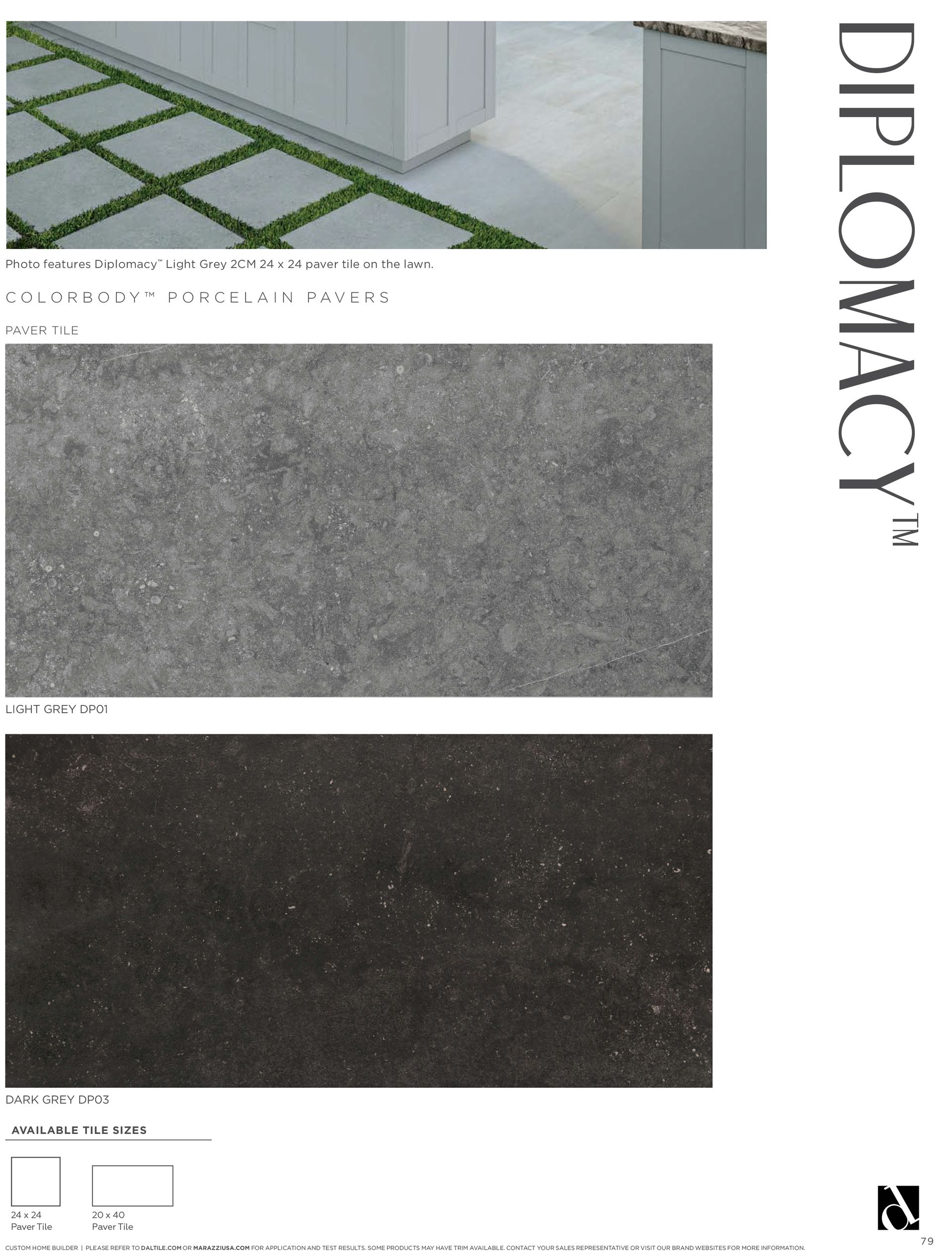 A brochure with a picture of a tile floor and a picture of a kitchen.
