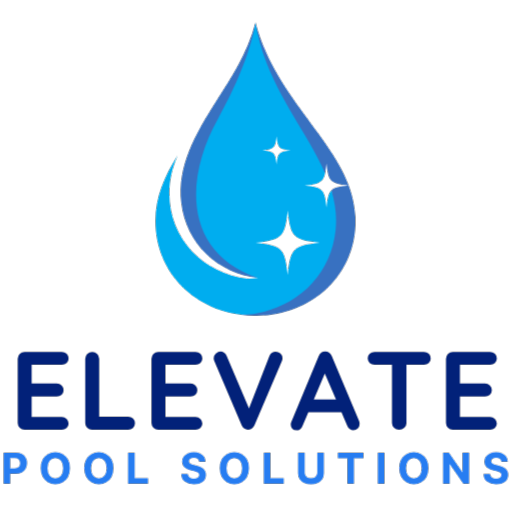 Blue water droplet logo with stars above the text “ELEVATE POOL SOLUTIONS”