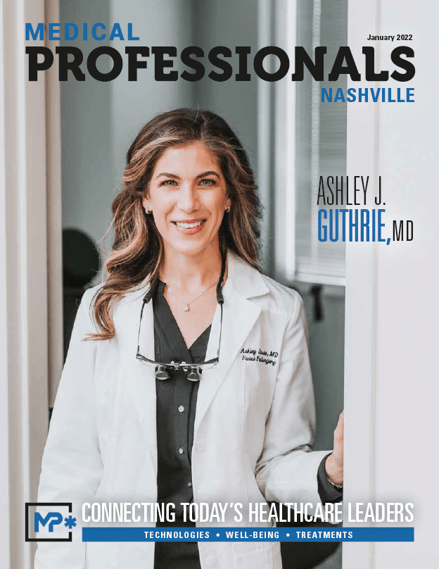 Medical Professionals magazine cover page with a photo of Dr. Guthrie