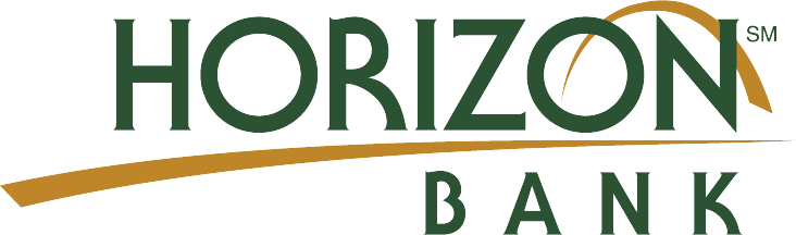 Horizon Bank logo in green with gold accent line on a white background