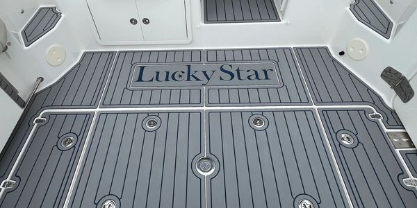 Boat deck with gray flooring