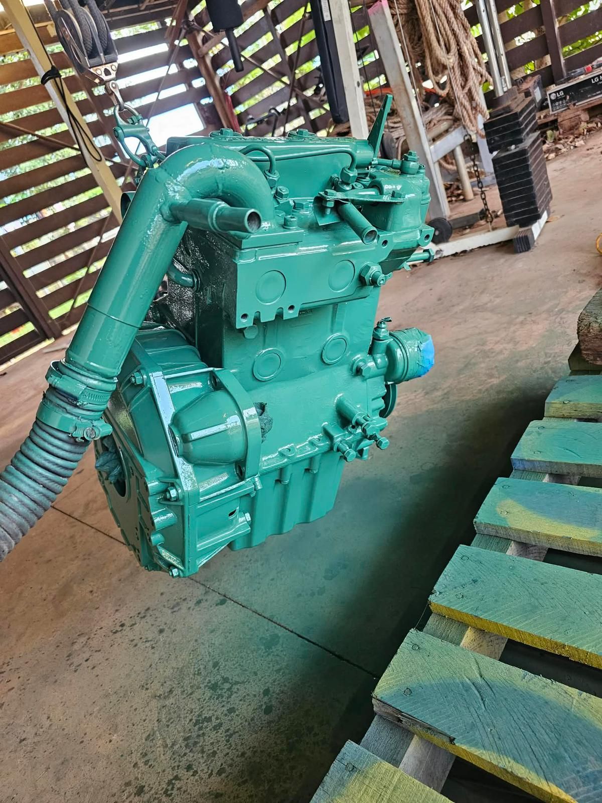 Turquoise Industrial Engine — Ocean Mate Marine Services in Coomera, QLD