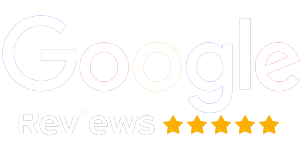 Google Reviews logo with five gold stars.