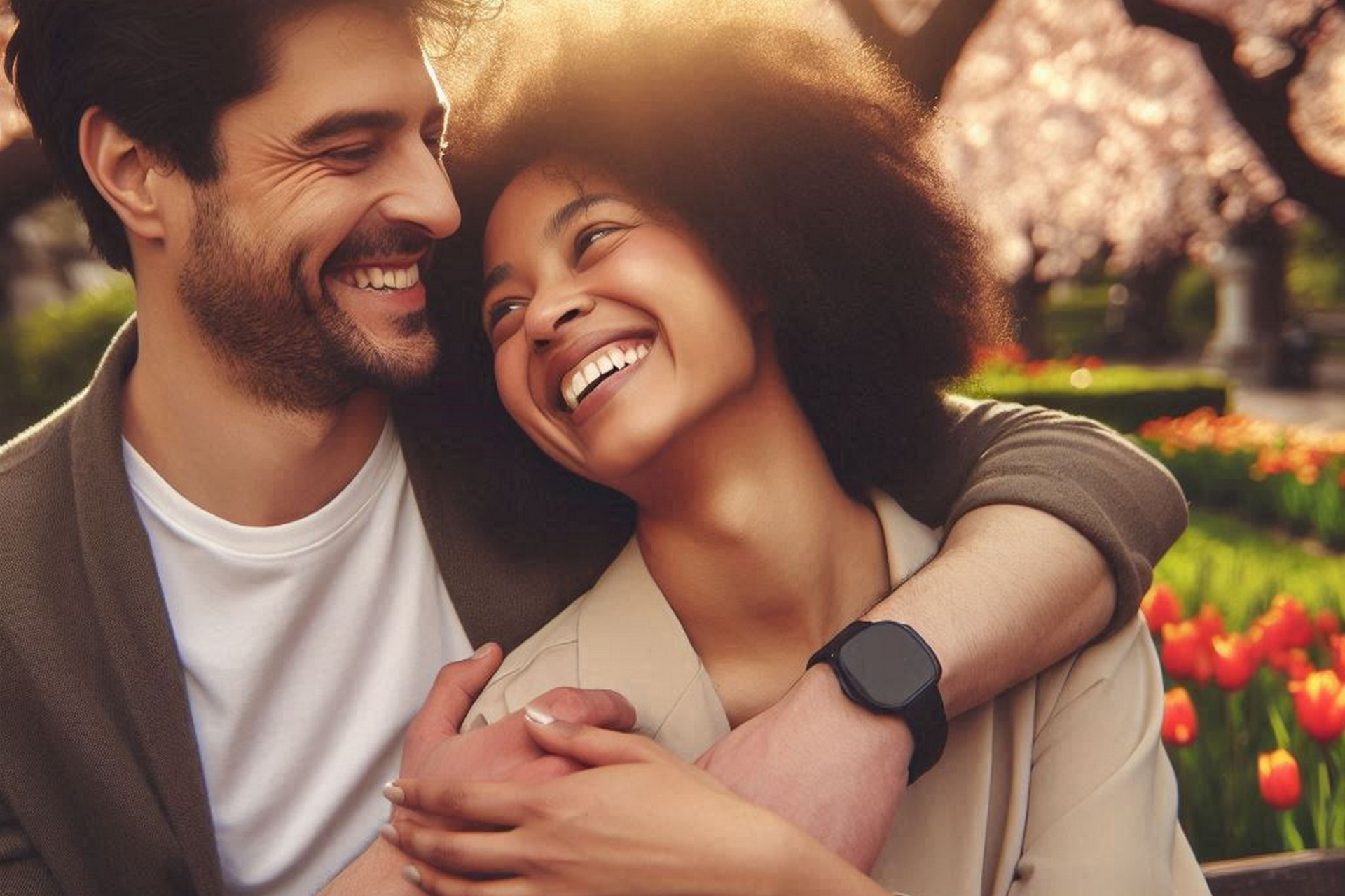Young couple in love holding hands 