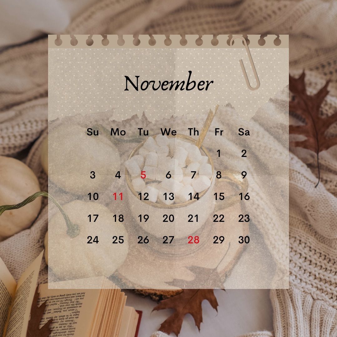 A calendar for october with pumpkins and a candle A calendar for october with pumpkins and a candle