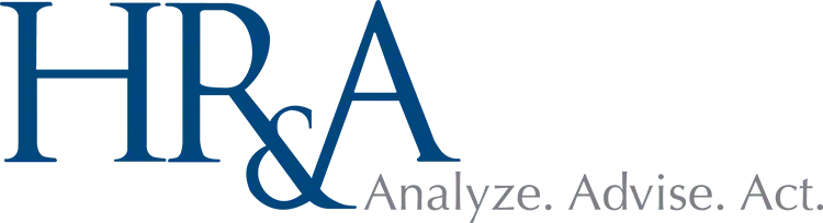 The logo for hr & a analyze advise act