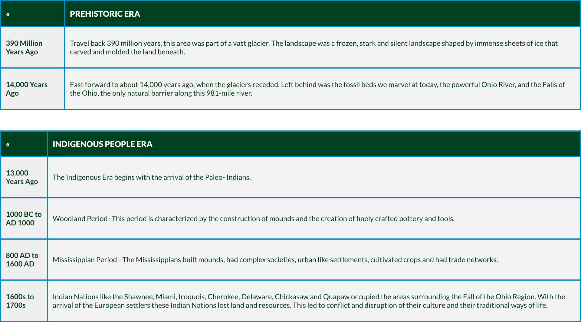 Two tables detailing information, the top one green and white, the bottom one white and green.