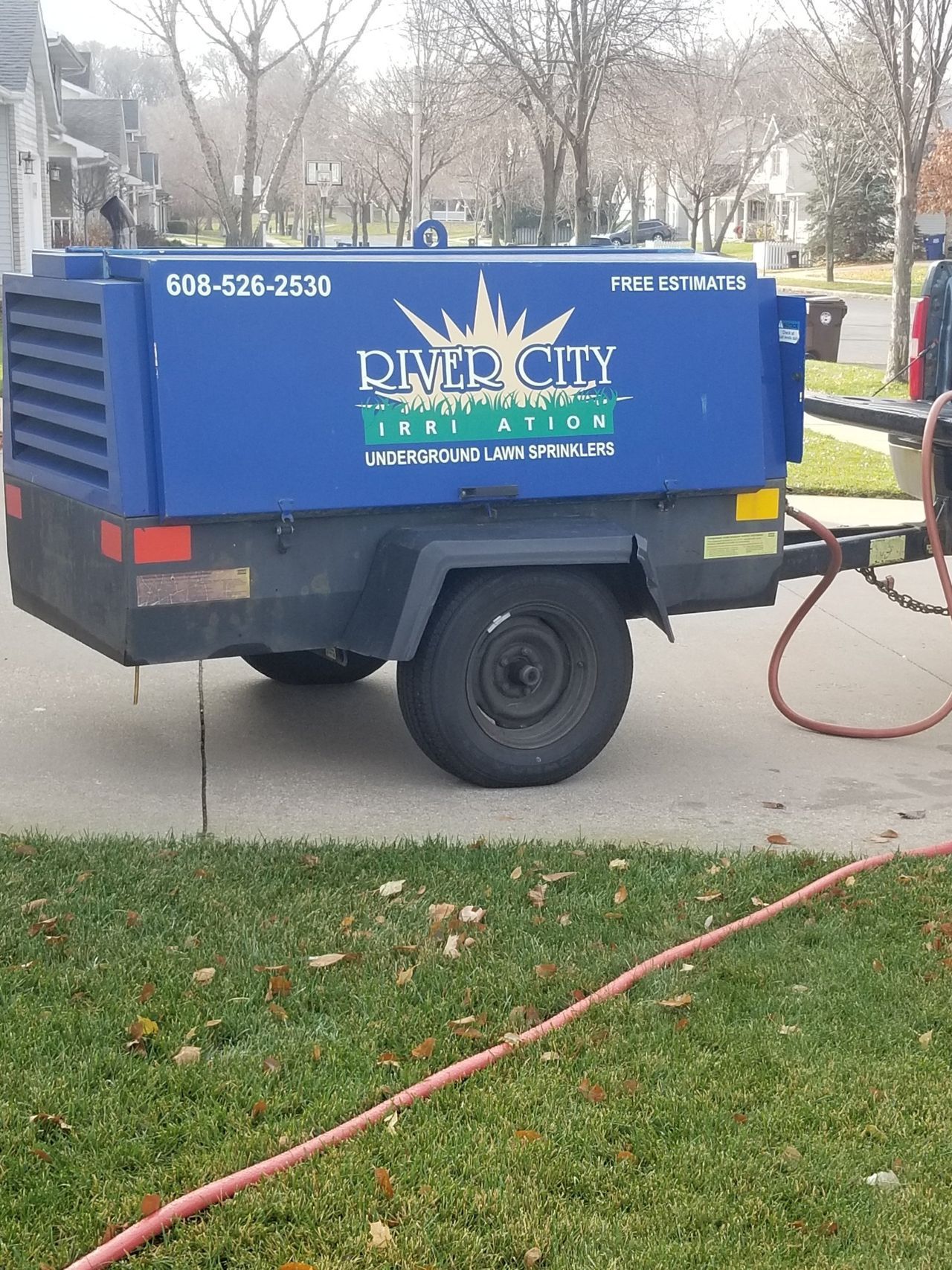 A Drill City Trailer Is Parked on The Side of The Road | Onalaska, WI | River City Irrigation