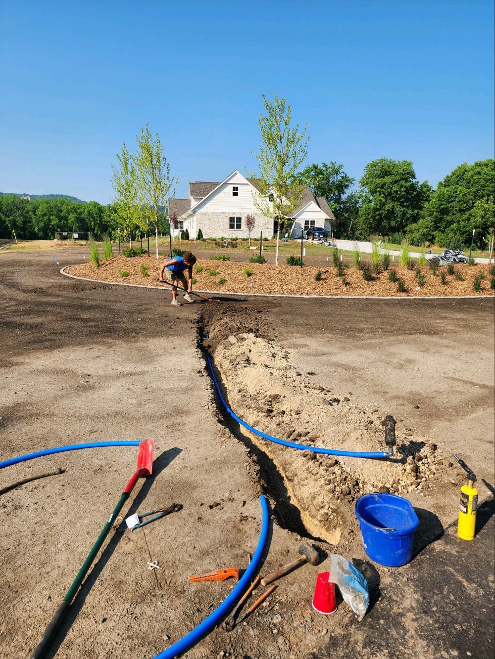 Installing Blue Pipe — Onalaska, WI — River City Irrigation