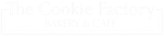 Faint white bakery logo reading “The Cookie Factory” with “Birmingham” below, on a light background