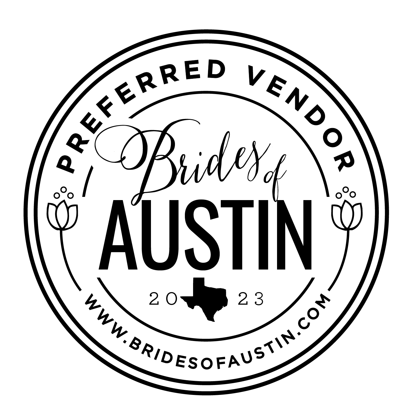 A black and white circular logo for 